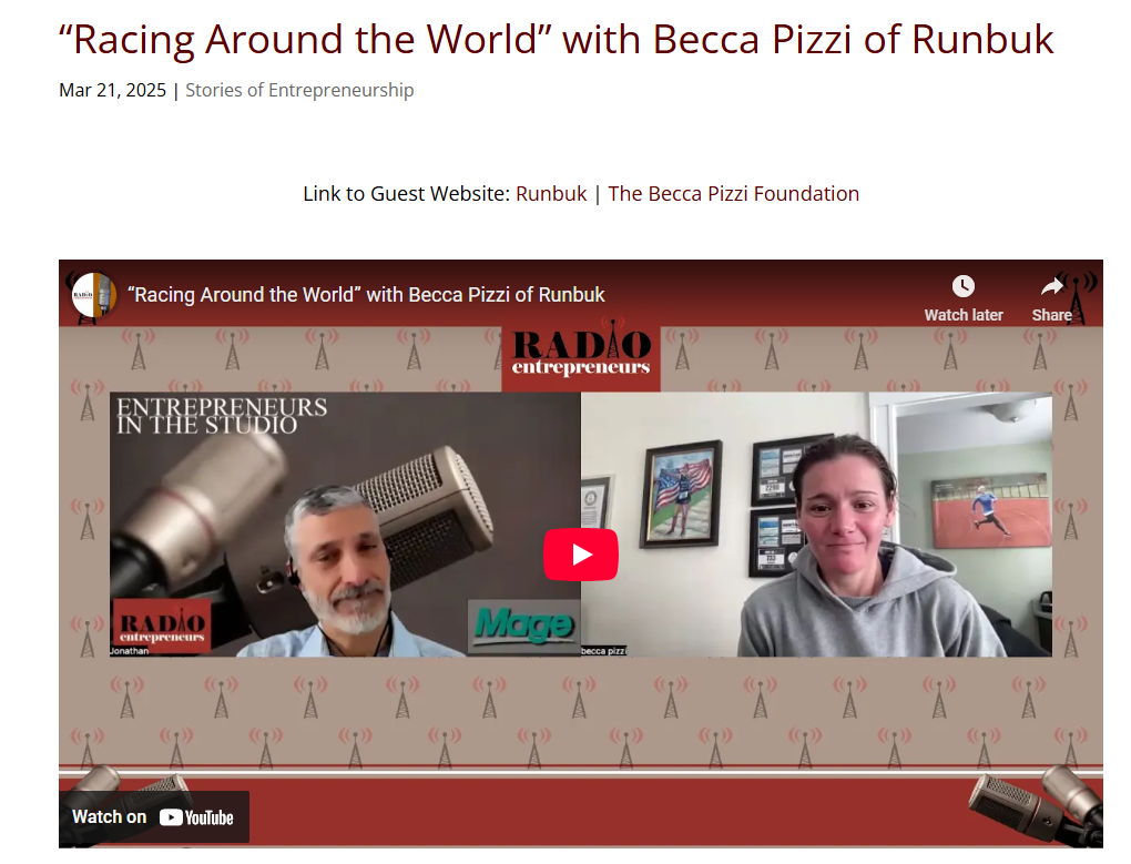 “Racing Around the World” with Becca Pizzi of Runbuk, Radio Entrepreneurs