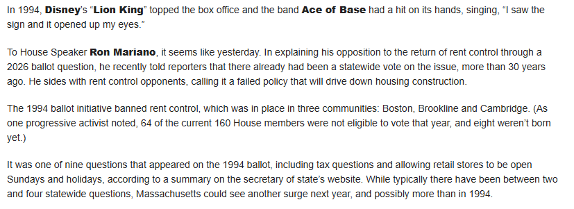 Back to the future on rent control, MASSterlist