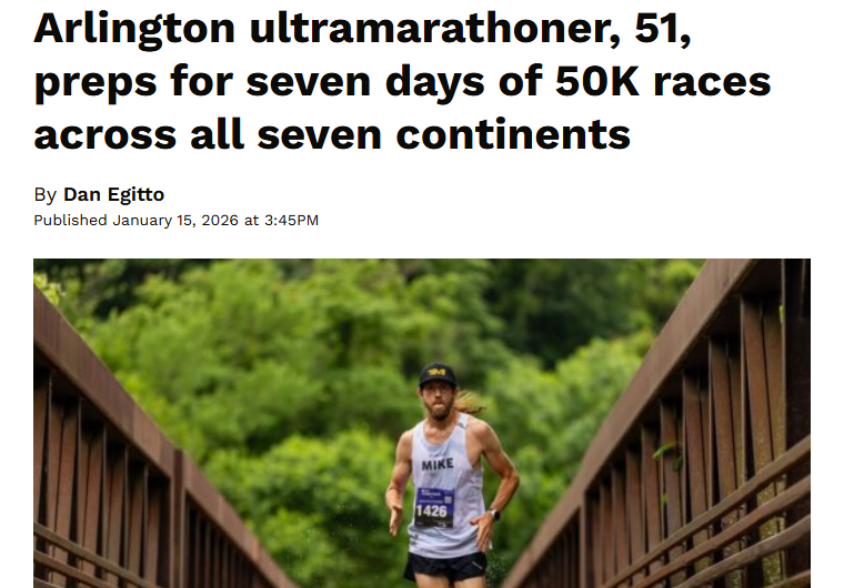 Arlington ultramarathoner, 51, preps for seven days of 50K races across all seven continents, ARL Now