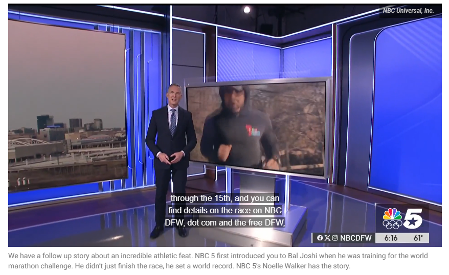 Bal Joshi breaks world record after running 7 marathons in 7 days on 7 continents, NBCDFW