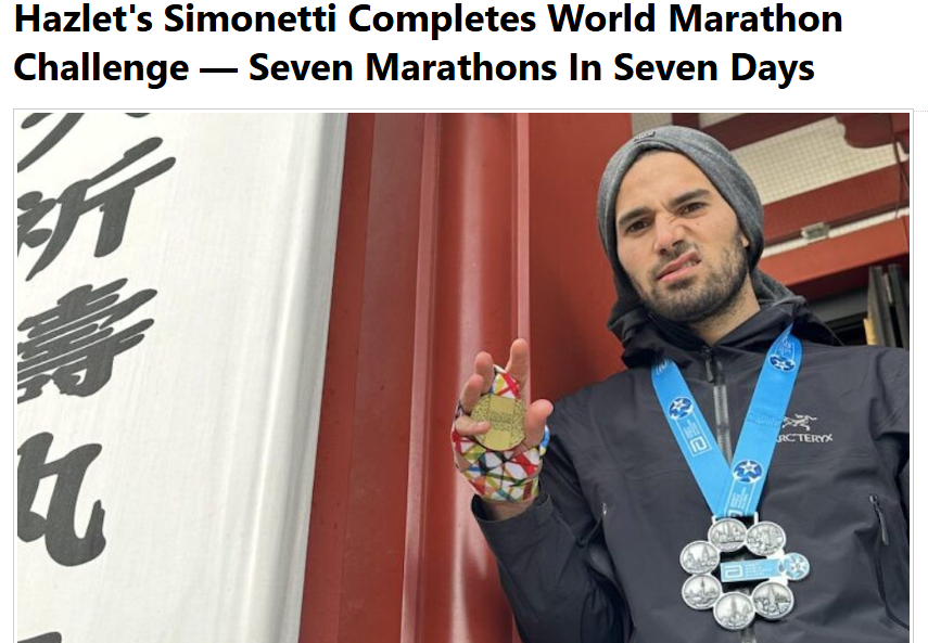 Hazlet’s Simonetti completes World Marathon Challenge — seven marathons in seven days, The Monmouth Journal