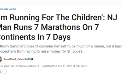 I’m Running For The Children’: NJ Man Runs 7 Marathons On 7 Continents In 7 Days, Patch