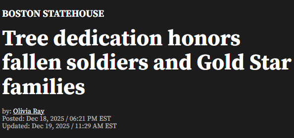 Tree dedication honors fallen soldiers and Gold Star families, WWLP