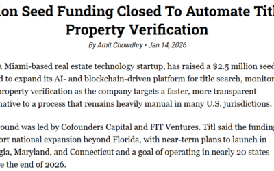 Titl: $2.5 Million Seed Funding Closed To Automate Title Search And Property Verification, Pulse 2.0