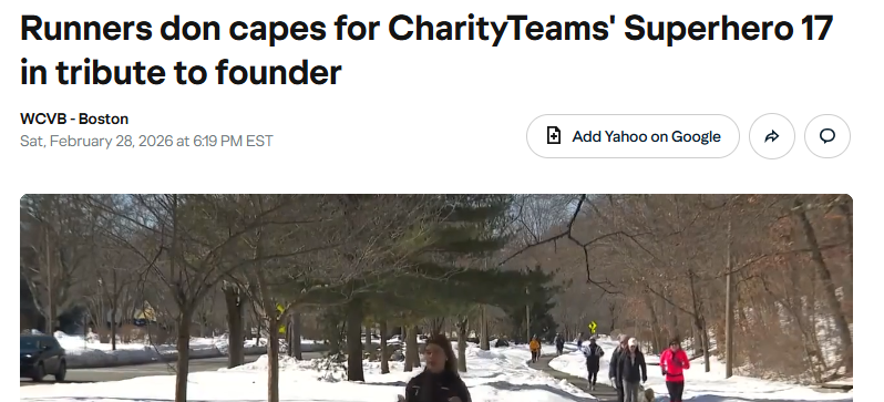 Joshua Milne PR: Runners-don-capes-for-CharityTeams-Superhero-17-in-tribute-to-founde YAHOO NEWS