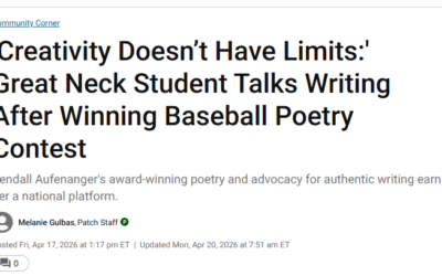 ‘Creativity Doesn’t Have Limits:’ Great Neck Student Talks Writing After Winning Baseball Poetry Contest, Great Neck Patch
