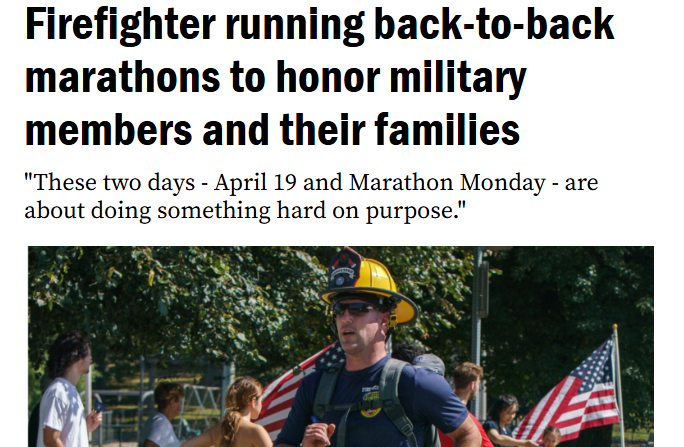 Joshua Milne PR: Firefighter-running-back-to-back-marathons-for-military-members