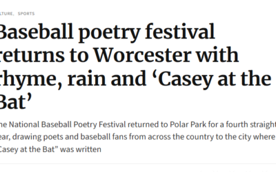 Baseball poetry festival returns to Worcester with rhyme, rain and ‘Casey at the Bat’, Worcester Guardian