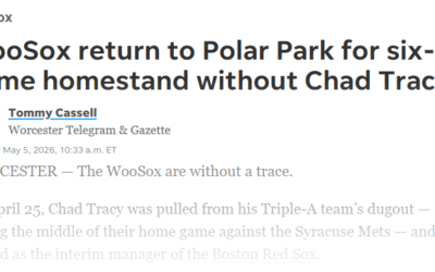 WooSox return to Polar Park for six-game homestand without Chad Tracy